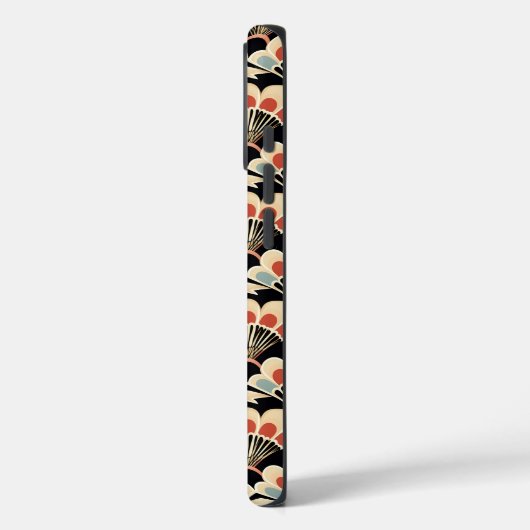 Art Deco Fan  Stijl Print iPhone Case (Achterkant / Links)
