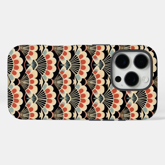 Art Deco Fan  Stijl Print iPhone Case (Achterkant (horizontaal))