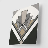 Art Deco Fan Tile Clock Vierkante Klok (Hoek)