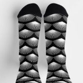 Art Deco Fan Wit Patroon Zwart Sokken (Top)