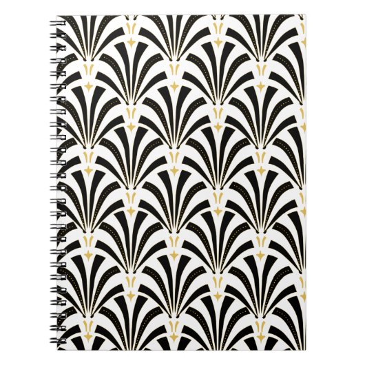Art Deco Fans Aangepast patroon Notitieboek (Voorkant)