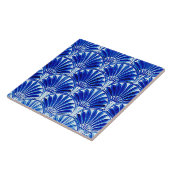 ART DECO FANS BLUE TEGELTJE (Zijkant)