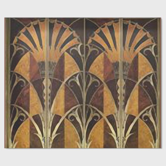 ART DECO FANS MARQUETRY CADEAUPAPIER (Vlak)