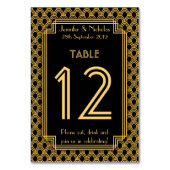 Art Deco Fans Patroon Trouwtafel Nummer Kaart (Achterkant)