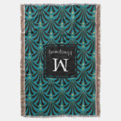 Art Deco Fans Pattern in Mint Julep - Personalized Deken (Voorkant Verticaal)