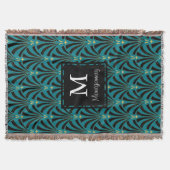 Art Deco Fans Pattern in Mint Julep - Personalized Deken (Voorkant)