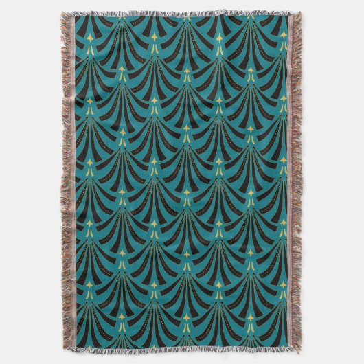  Art Deco Fans uit 1920 in Mint Julep Deken (Voorkant Verticaal)