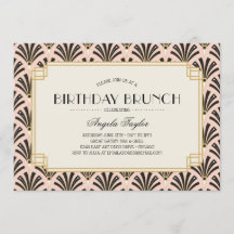 Art Deco Fans Verjaardagsbrunch in Blush Pink