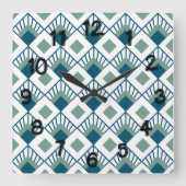 Art Deco Fans  Vierkante Klok (Voorkant)