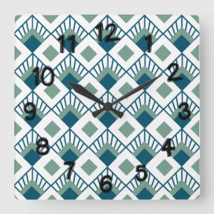 Art Deco Fans  Vierkante Klok