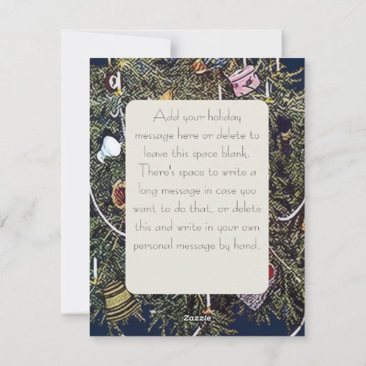 Art Deco Fashion Christmas Tree Retro Feestdagenkaart (Achterkant)