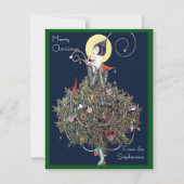 Art Deco Fashion Christmas Tree Retro Feestdagenkaart (Voorkant)