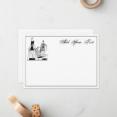 Art Deco Fashionable Damas bij de Beach Note Kaart Notitiekaartje (Voorkant / Achterkant in situ)