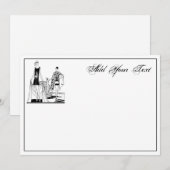 Art Deco Fashionable Damas bij de Beach Note Kaart Notitiekaartje (Voorkant / Achterkant)
