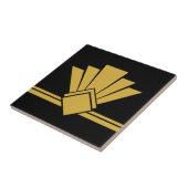 Art Deco Faux Gold Black Chic Geometric Border 04 Tegeltje (Zijkant)