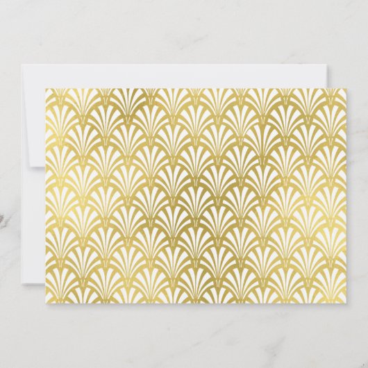 Art Deco Faux Gold op wit | Foto Dank je wel Bedankkaart (Achterkant)