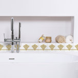 Art Deco Faux Gold White Chic Geometric Border 04 Tegeltje<br><div class="desc">Faux goud en white art deco stijl simpele chic geometric fan element ornament decorative border keramische tegel. Houd er rekening mee dat het goud in dit ontwerp een vlakke beige kleurenafdruk is en geen echte gouden kleur of folie is. Stijlvol design,  ideaal voor een modern of kunstmatig deco- interieur.</div>