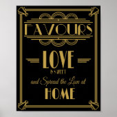 Art Deco Favors Sweet Print voor bruiloft (Voorkant)