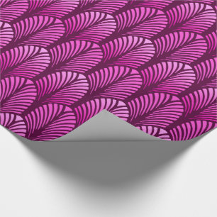 Art Deco Feather Pattern, Amethyst Paars Cadeaupapier