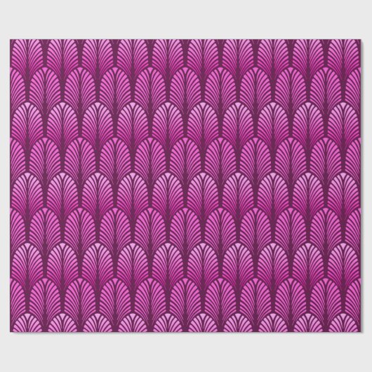 Art Deco Feather Pattern, Amethyst Paars Cadeaupapier (Vlak)
