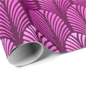 Art Deco Feather Pattern, Amethyst Paars Cadeaupapier (Rol Hoek)
