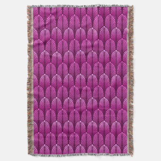 Art Deco Feather Pattern, Amethyst Paars Deken (Voorkant Verticaal)