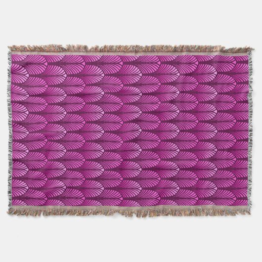 Art Deco Feather Pattern, Amethyst Paars Deken (Voorkant)