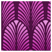 Art Deco Feather Pattern, Amethyst Paars Stof (Close Up)