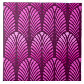Art Deco Feather Pattern, Amethyst Paars Tegeltje (Voorkant)