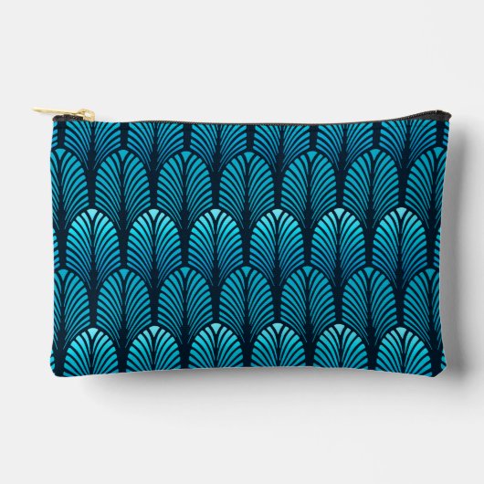 Art Deco Feather Pattern, Cerulean Blue Etui (Voorkant)
