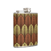 Art Deco Feather Pattern, Dark Brown and Rust Heupfles (Rechts)