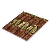 Art Deco Feather Pattern, Dark Brown and Rust Tegeltje (Zijkant)