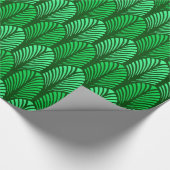 Art Deco Feather Pattern, Emerald Green Cadeaupapier (Hoek)