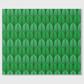 Art Deco Feather Pattern, Emerald Green Cadeaupapier (Vlak)