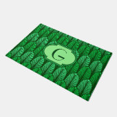 Art Deco Feather Pattern, Emerald Green Deurmat (Schuin)