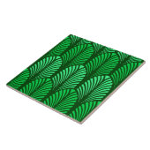 Art Deco Feather Pattern, Emerald Green Tegeltje (Zijkant)