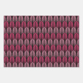 Art Deco Feather Pattern, Fuchsia, Aqua & Brown Inpakpapier Vel (Voorkant)