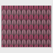 Art Deco Feather Pattern, Fuchsia Pink en Black Cadeaupapier (Vlak)