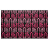 Art Deco Feather Pattern, Fuchsia Pink en Black Stof (Fat Quarter)