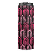 Art Deco Feather Pattern, Fuchsia Pink en Black Thermosbeker (Achterkant)