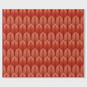 Art Deco Feather Pattern, Mandarijns Oranje Cadeaupapier (Vlak)