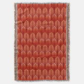 Art Deco Feather Pattern, Mandarijns Oranje Deken (Voorkant Verticaal)