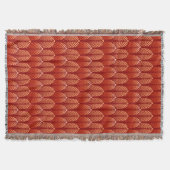 Art Deco Feather Pattern, Mandarijns Oranje Deken (Voorkant)
