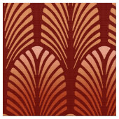 Art Deco Feather Pattern, Mandarijns Oranje Stof (Close Up)