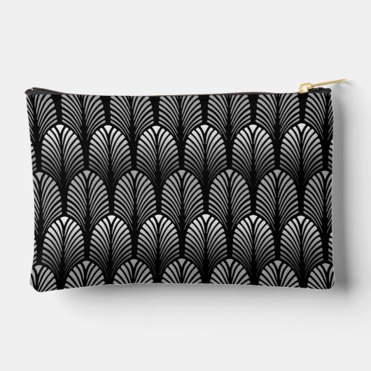 Art Deco Feather Pattern, Silver Grey en Black Etui (Achterkant)
