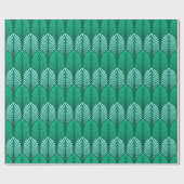 Art Deco Feather Pattern, Turquoise en Aqua Cadeaupapier (Vlak)
