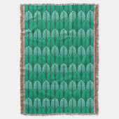 Art Deco Feather Pattern, Turquoise en Aqua Deken (Voorkant Verticaal)