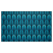 Art Deco Feather Pattern, Turquoise en Navy Stof (Fat Quarter)