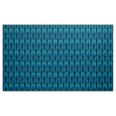Art Deco Feather Pattern, Turquoise en Navy Stof (Yard (91,4 cm))
