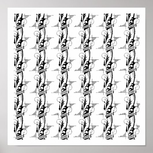 Art Deco Feathery Pattern Poster (Voorkant)